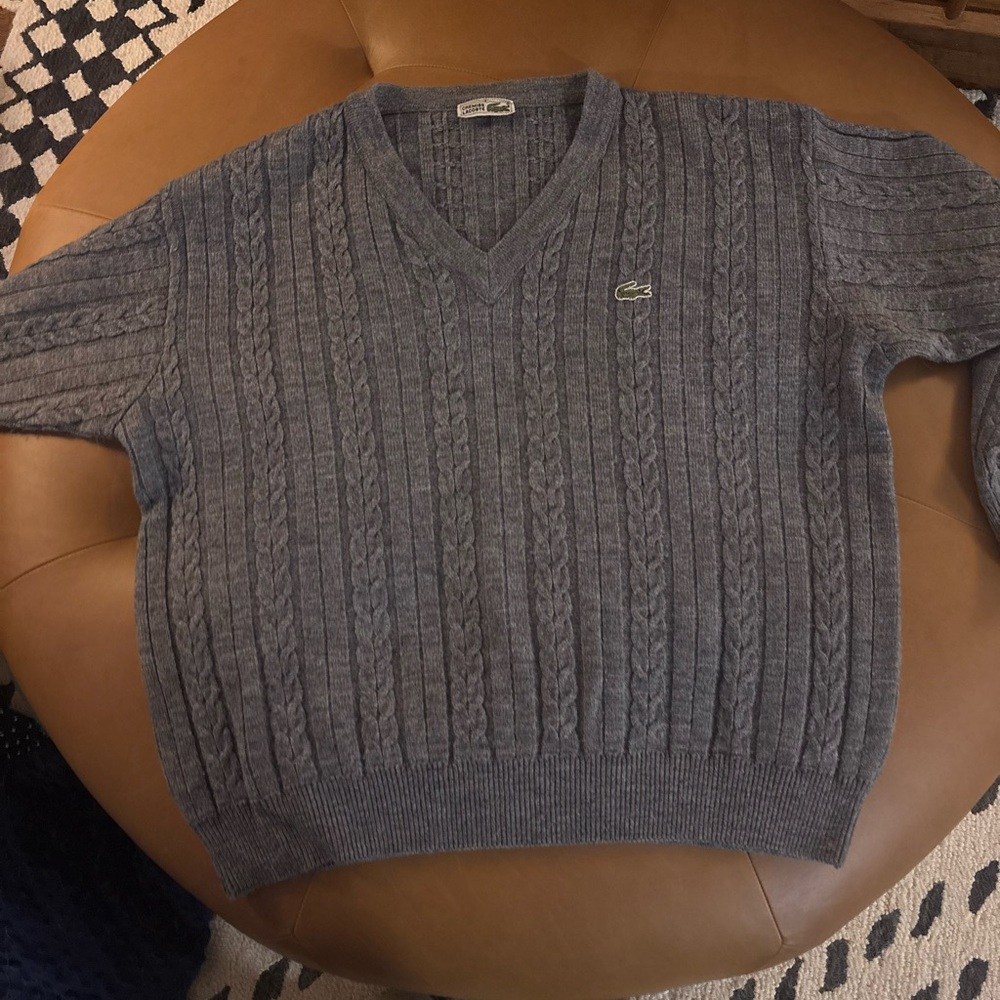 Lacoste Grey Wool-Blend Sweater